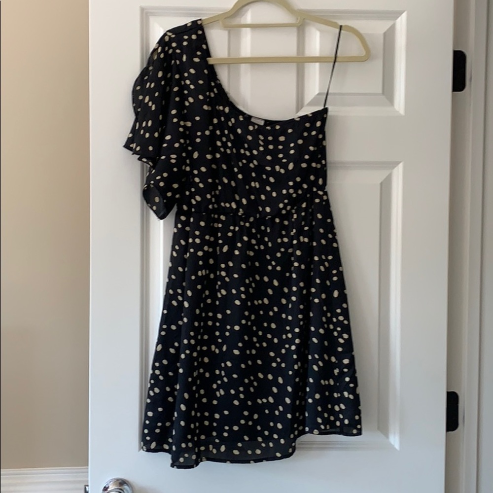 Boutique Polka Dot One Shoulder Dress